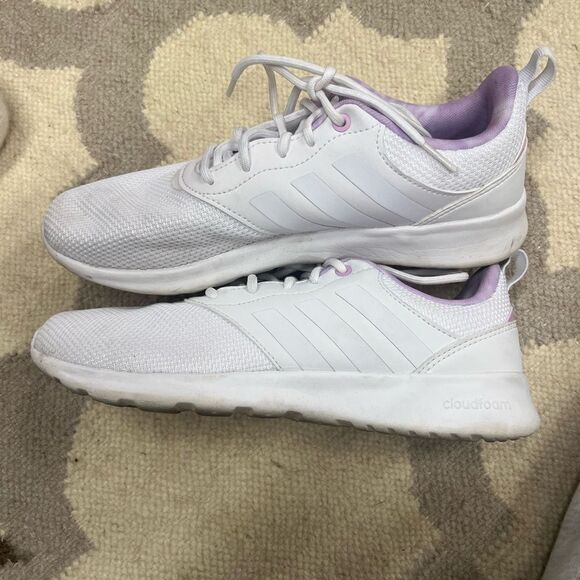 Adidas Women's White/Purple QT Racer 2.0 Running Shoes Size 7.5” - Picture 2 of 8